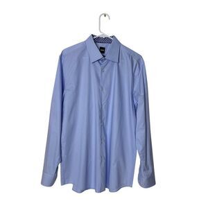 Boss Mens Slim Fit Easy Iron Dress Shirt XL Light Blue